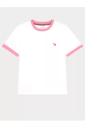 Paul Smith Women T-Shirts - T Shirt with Pink Trim and Zebra