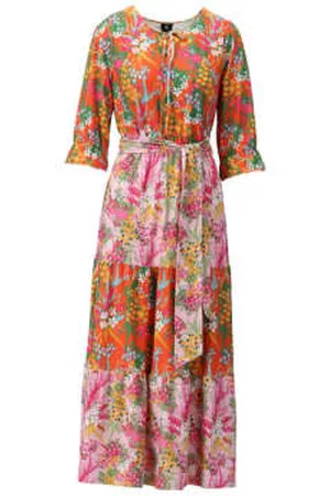 K Women Printed & Patterned Dresses - Multi Print Tiered Maxi