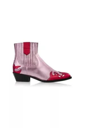 DWRS Women Ankle Boots - Austin Ankle Boots Pink/ Red