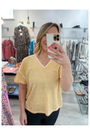Penny Black Women T-Shirts - Ocelot Tee In Yellow Stripe