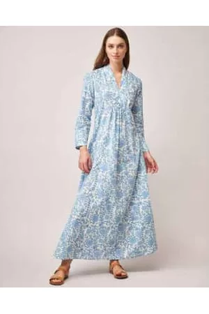 DREAM Women Printed & Patterned Dresses - Alexa Floral Cotton A Line Dress Light /White