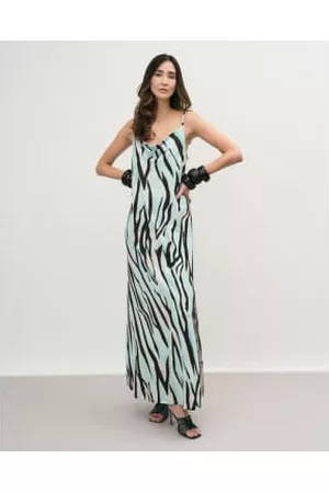 ACCESS FASHION Women Printed & Patterned Dresses - Maxi Cowl Zebra Dress