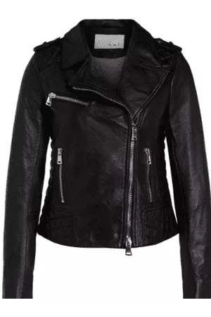 Oui Women Leather Jackets - Leather Biker Jacket 76138 9990