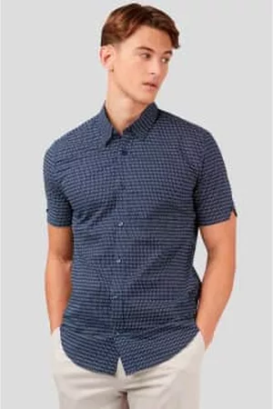 Ben Sherman Men Short sleeved Shirts - Sleeve Shirt Corte - Spot Dash Marine