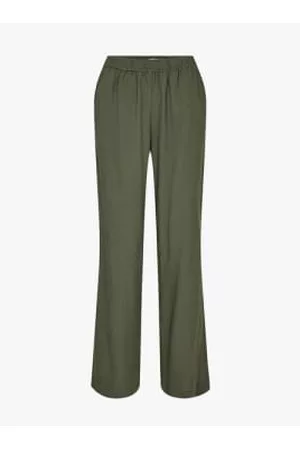 Levete Room Women Jeans - Naja 7 Linen Trousers - Moss