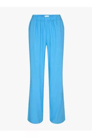 Levete Room Women Jeans - Naja 7 Linen Trousers - Aqua