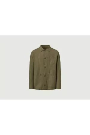 Knowledge Cotton Apparal Men Casual Shirts - Organic Linen Overshirt