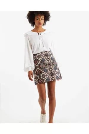 Lilac Rose Women Mini Skirts - Louche Aubin Tex Mex Jacquard A-line Mini Skirt In Multi