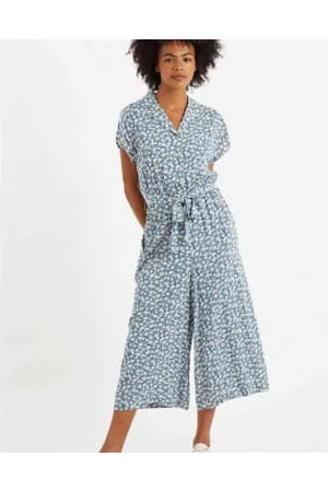 Lilac Rose Women Graduation Dresses - Louche Mafalda Cropped Jumpsuit In Periwinkle Blue