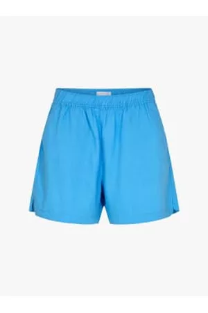 Levete Room Women Shorts - Naja 8 Linen Shorts - Aqua