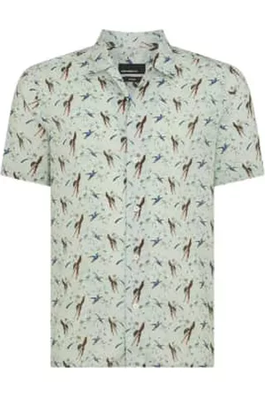 Remus Men Short sleeved Shirts - Paolo Bird Print Short Sleeve Shirt - Light