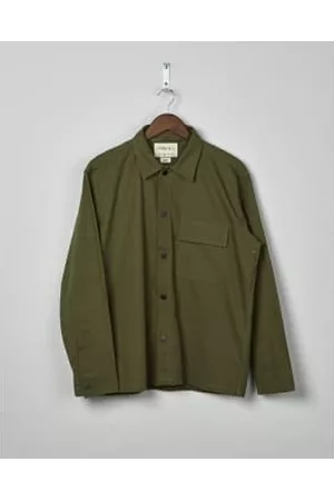 USKEES Men Casual Shirts - Men's Organic Lightweight Buttoned Overshirt - Olive