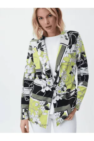 Joseph Ribkoff Women Floral Jackets - Lime Floral Printed Blazer