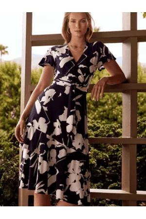 Joseph Ribkoff Women Printed & Patterned Dresses - Vanilla Floral Midnight and Printed Dress