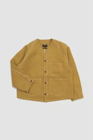 Beams Men Blazers - Jute Cotton Canvas Engineer Jacket Mustard