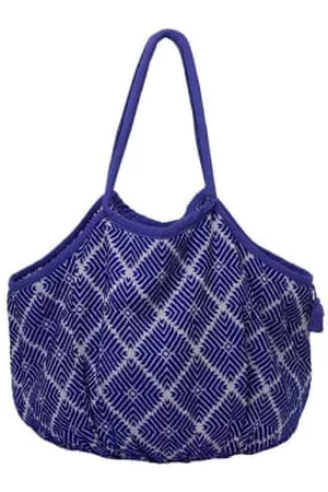 SOMERVILLE . Women Wallets - Large Woven Cotton Beach Bag With Tassel & Tie