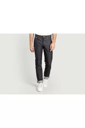Naked & Famous Denim Men Twill Pants - Indigo Blue Weird Guy Selvedge Jeans Left Hand Twill