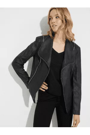 Joseph Ribkoff Women Leather Jackets - Leather Effect Biker Jacket 223913 11