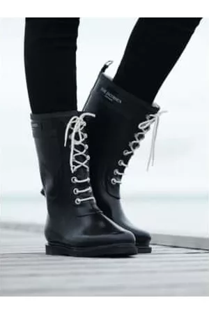 Ilse Jacobsen Women Rain Boots - Medium Rubber Lace Up Wellington Boots
