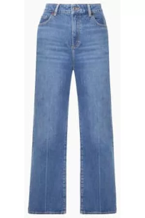 French Connection Women Stretch Jeans - Mid Indigo Kalypso Comfort Kick Flare Jeans