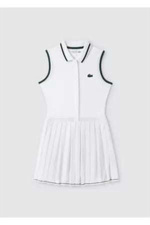 Lacoste Women Sports Shorts - Womens Sport Pleated Tennis Dress With Built In Shorts In Green
