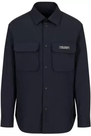 Armani Exchange Men Casual Shirts - Technical Nylon Overshirt - Navy