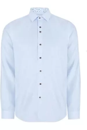 Marnelli Sartoria Men Long Sleeved Shirts - Pinstripe Shirt - Sky /white