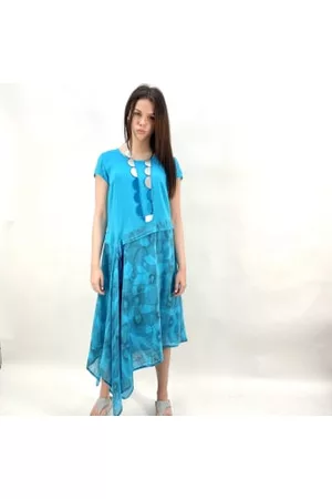 Grizas Women Asymmetrical Dresses - Turquoise Asymmetric Dress