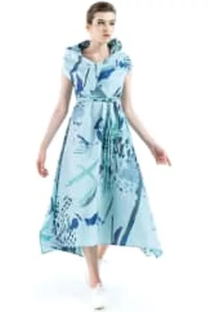 igor Women Printed & Patterned Dresses - Aqua Multi Printed Bond Dress
