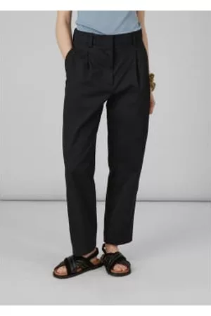 L'exception Paris Women Twill Pants - Double Pleated Cotton Twill Pants