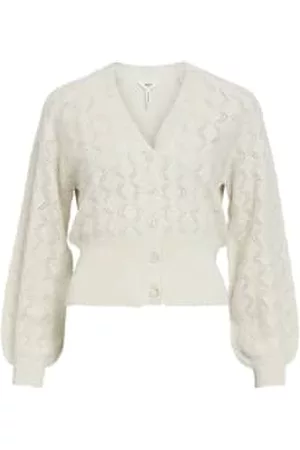 Anorak Women Sweatshirts - Object Zanna Fine Knit Cardigan Sandshell Beige