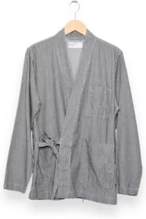 Universal Works Men Blazers - Kyoto Work Jacket Hickory Shirting Indigo P28008