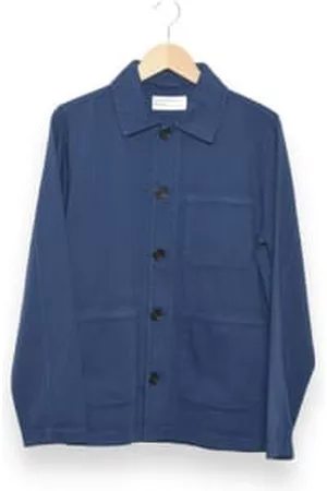 Universal Works Men Blazers - Field Jacket Herringbone Cotton Washed Navy P28007