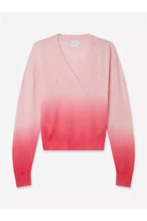 Brodie Cashmere Women Sweaters - Pinks Millie Ombre V Neck Sweater