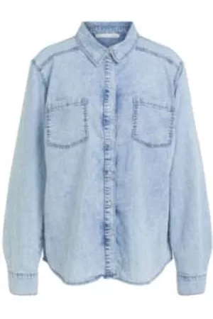 Oui Women Denim Shirts - Denim Button Down Shirt