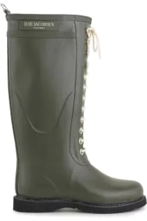 Ilse Jacobsen Women Rain Boots - Long Army Rubber Lace Up Wellington Boots