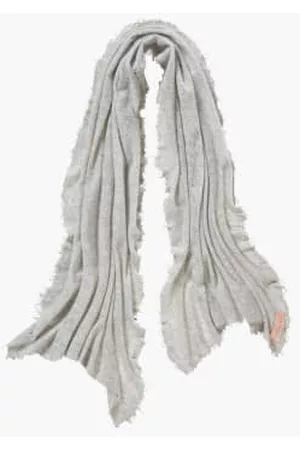 PUR SCHOEN Women Winter Scarves - Hand Felted Cashmere Soft Scarf - Silver + Gift
