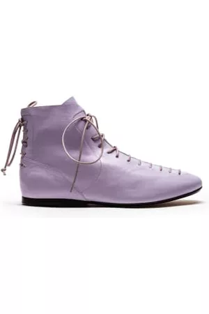 TRACEY NEULS Women Lace-up Boots - MAGRITTE Lilac | Pale Violet Lace Up Leather Boots