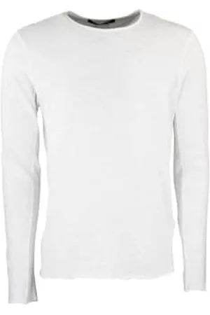 HANNES ROETHER Men Long Sleeved T-Shirts - Linen Cotton Mix Long Sleeve T Shirt