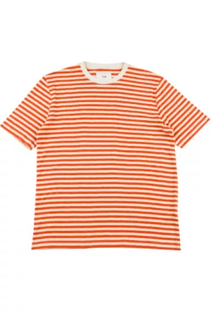 Folk Men Short Sleeved T-Shirts - Classic Stripe Tee / Ecru