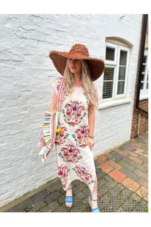 Nimo with Love Women Tunic Dresses - Malachite Kaftan with Mexican Embroidery