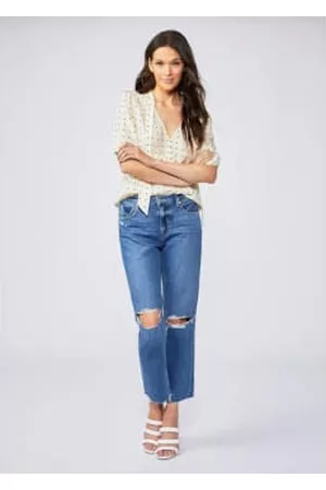 Paige Women Straight Jeans - Noella Straight Jeans - Sledge Destructed