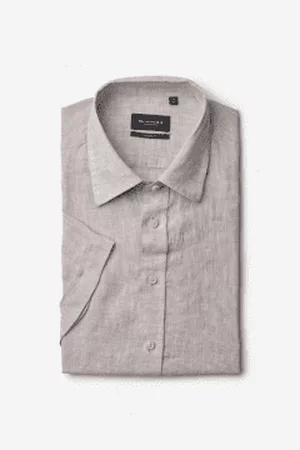 Sand Men Short sleeved Shirts - Stone Simon Linen S/s Shirt