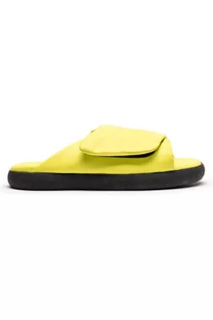 TRACEY NEULS Women Sandals - HOLLER Neon | Vegan Leather Slides