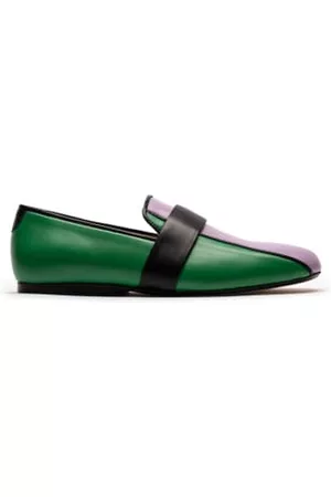 TRACEY NEULS Women Loafers - MONDRIAN Rosemary | Lilac, n Green Leather Loafers