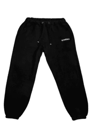 Off The Rails Men Tracksuits - Black Heavy Metal Joggers with Embroidery