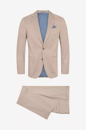 Sand Men Blazers - Beige Cotton Silk Suit