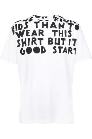 Maison Margiela Men T-Shirts - Mens Slogan Print Round-neck T-shirt