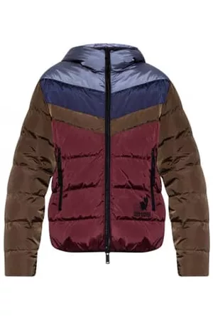 Dsquared2 Men Quilted Jackets - Men's Contrasting Quilted Jacket Burgundy