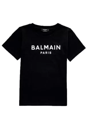 Balmain Boys T-Shirts - Balmain Boys Silver Tone Logo T-shirt